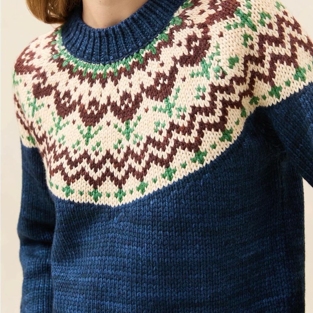 Loeffler Randall Blue Fair Isle Sweater